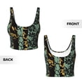 thumbnail image 5 of Haiem Lilies Flowers Pattern Womens Sports Bra - U Neck Padded Low Impact Yoga Bra Workout Crop Top Gym Moisture-Wicking Workout Vest -Medium, 5 of 9