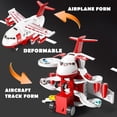 thumbnail image 3 of Airplane Toy,Transport Cargo Airplane Toys Music and Airplane Car Toy Play Set, with Vehicle Car Toy 1 Map 1 Barricade for 3+ Red, 3 of 7