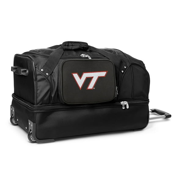 MOJO Virginia Tech Hokies Black 27'' 2-Wheel Drop Bottom Rolling Duffel Bag