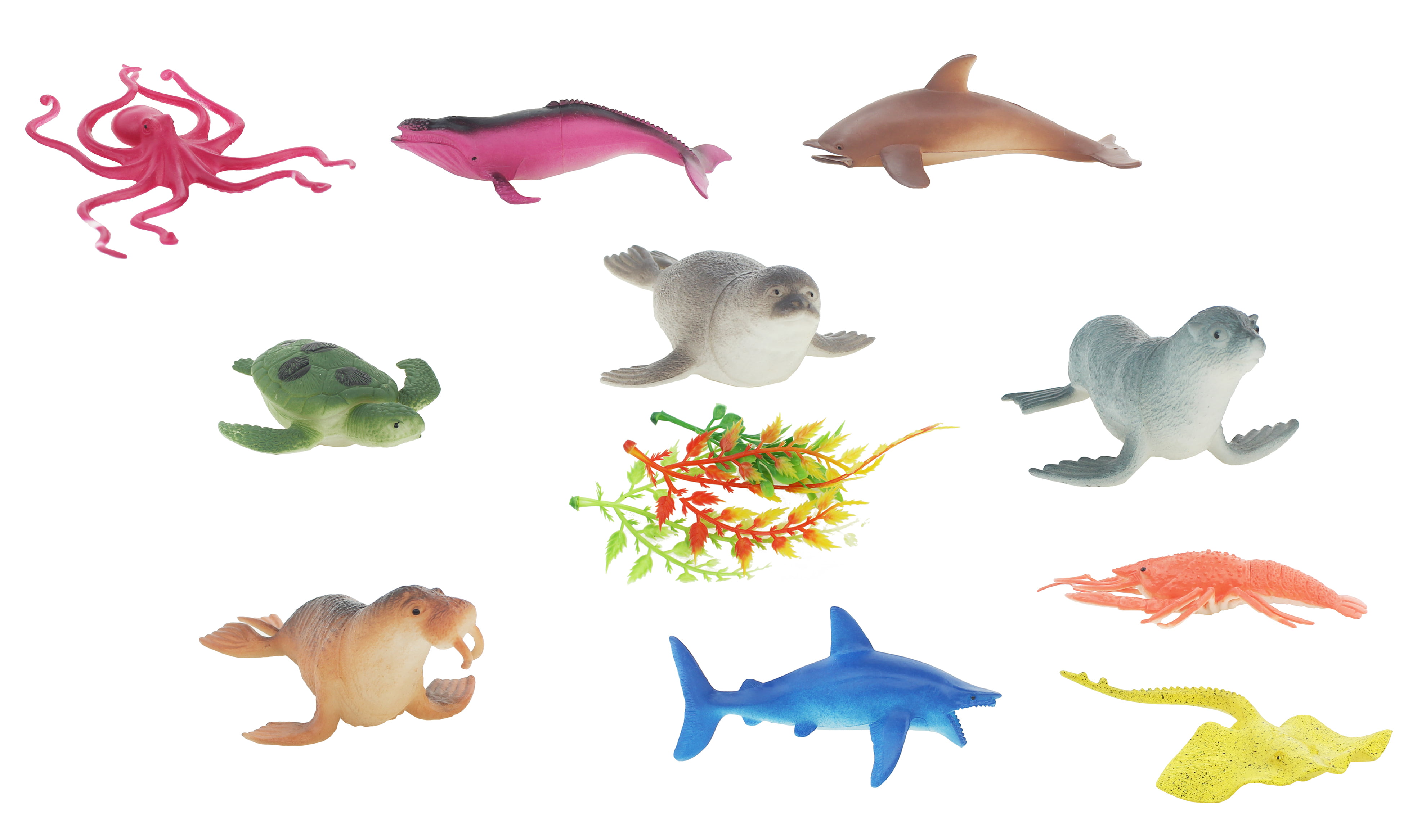 Aquatic Animals Pail Set Sea Life Animals Action Figure Toys Kids Collectibles 