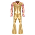 thumbnail image 1 of Alvivi 70s Outfit for Men Vintage Retro Disco Hippie Rompers Star Singer Dance Jumpsuit Gold 4XL, 1 of 5