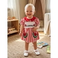 thumbnail image 4 of Cenuakty Baby Girl Summer Romper Dress Cute Watermelon Embroidery Short Bubble Sleeve Dot Print Jumpsuit, 4 of 9