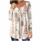 thumbnail image 2 of Pntutb Mujer Casual Navidad Impreso Jersey Cuello Redondo Manga Larga Botones Blusa tops Pntutb Pntutb-5331, 2 of 6