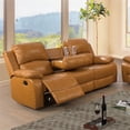 thumbnail image 5 of Pemberly Row Contemporary 3-Pieces Recliner PU Sofa Set in Ginger, 5 of 7