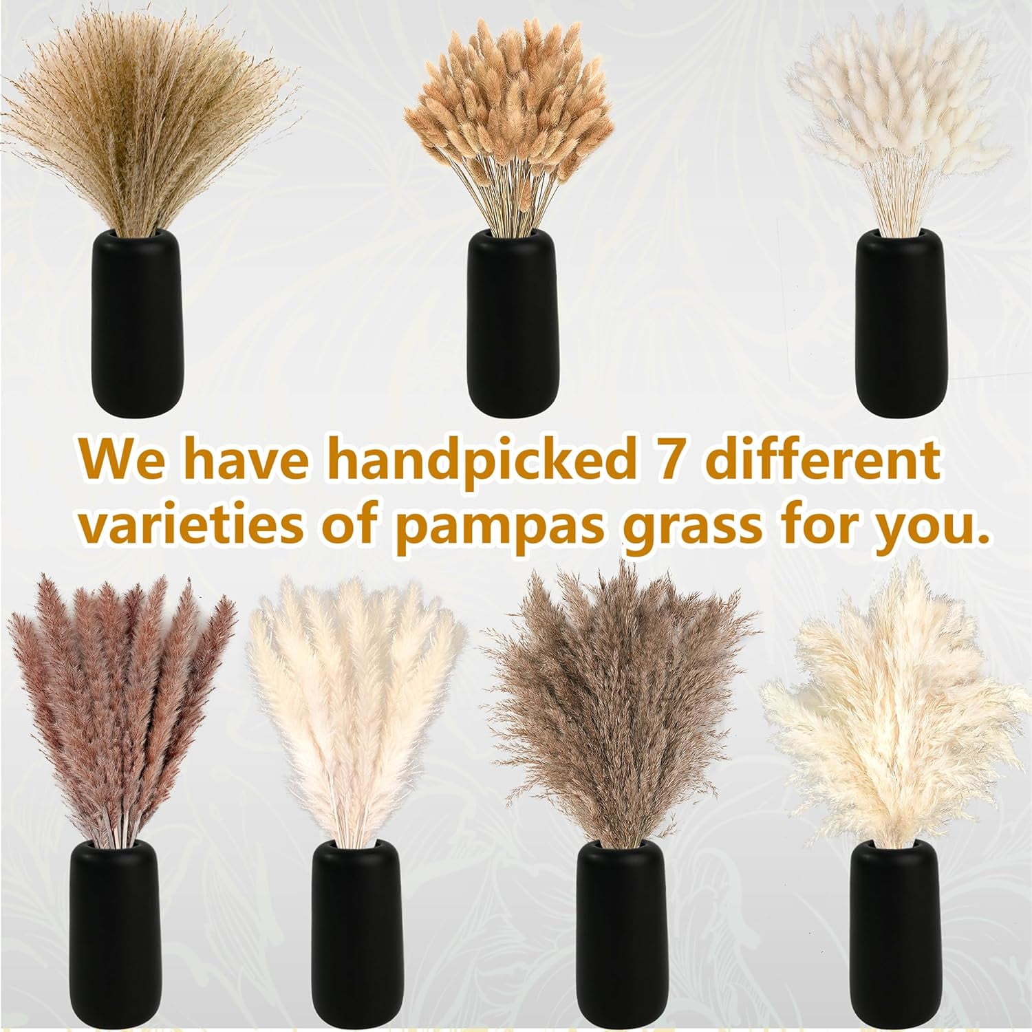 300 PCS Dried Pampas Grass Decor, Flower Bouquets for Wedding, Home, Centerpiece Table, Modern Western Living Room, Nurserie, Nursery, Boho Beach, Women Office, and Decor