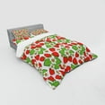 thumbnail image 3 of Ambesonne Spring Bedding Set 3 Pcs, Floral Strawberry Scene, Twin XL, Green Red, 3 of 3