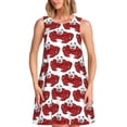 thumbnail image 1 of Balery Cute Red Crab Vestidos de verano para mujer con estampado: vestido holgado sin mangas, vestido playero informal y cómodo para días calurosos., 1 of 7