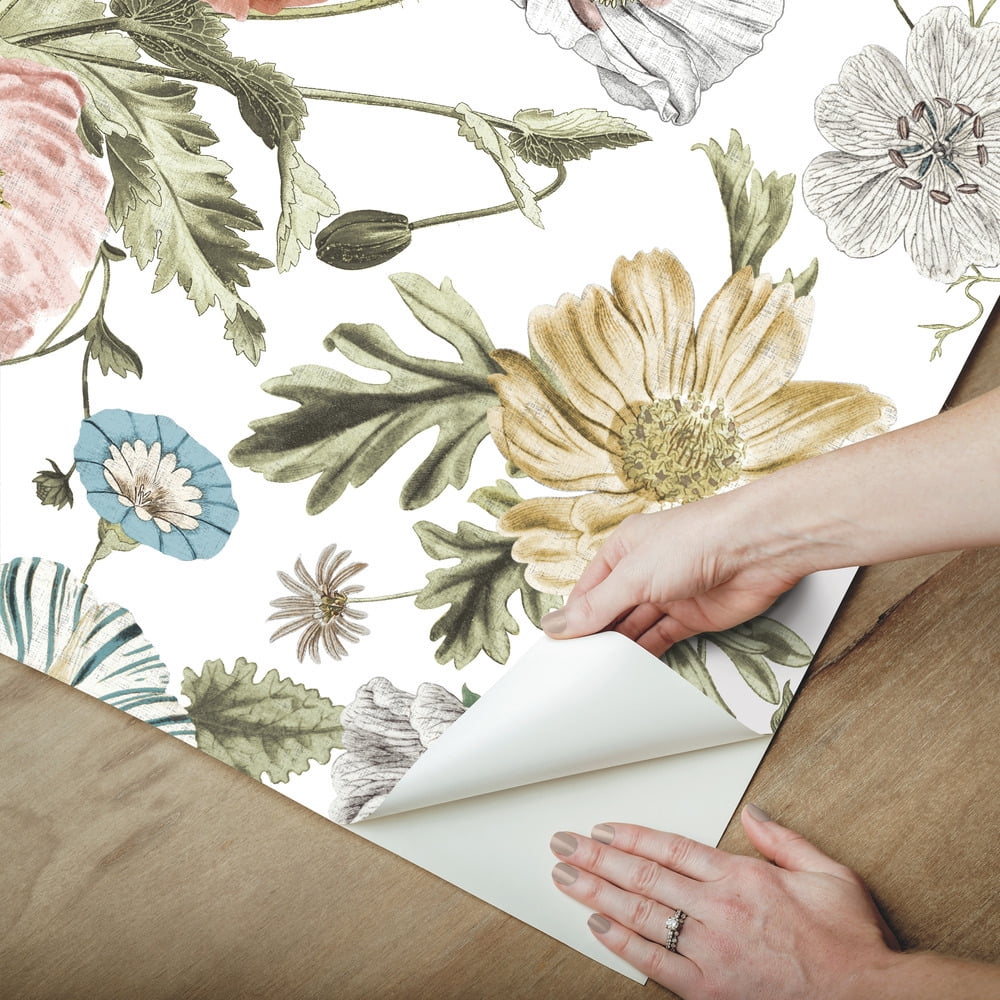 (2 pack) RoomMates Vintage Poppy Peel & Stick Wallpaper 30.75 Sq. ft