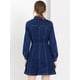 thumbnail image 5 of Vestido De Mezclilla Informal De Manga Larga Con Cuello Enrollado Y Botones De Mezclilla Para Mujer Azul profundo S, 5 of 6