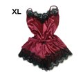 thumbnail image 1 of enqiretly Ensemble de Pyjama Aguichant en Dentelle et Maille pour Femmes, Haut à Bretelles Réglables et Shorts, 1 of 8