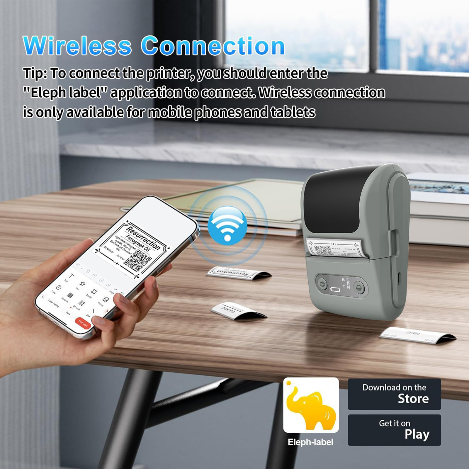 Wireless Portable Label Maker Machine With Fast Thermals Printing For Office Inventory Kitchen Storage And Baby Items