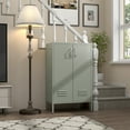 thumbnail image 5 of Marcree Green Metal Cabinet,2 Door Accent Cabinet,Metal Locker Cabinet with Legs,Sideboard Cabinet with Adjustable Shelves,Locker Storage Cabinet for Living Room,Entryway, 5 of 9