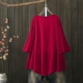 thumbnail image 5 of Fgnfyis T Shirts for Women Women Three Quarter Lace V Neck Plus Size Top T Shirt Blouse Casual Comfortable Womens Tops Red L, 5 of 9