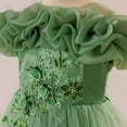 thumbnail image 4 of EnJoCho Flower Girl Sequin Embroidery Maxi Gown, Rufle Cold Shoulder Princess Dress for Wedding Par𝗍y Birthday Pageant, 4 of 7