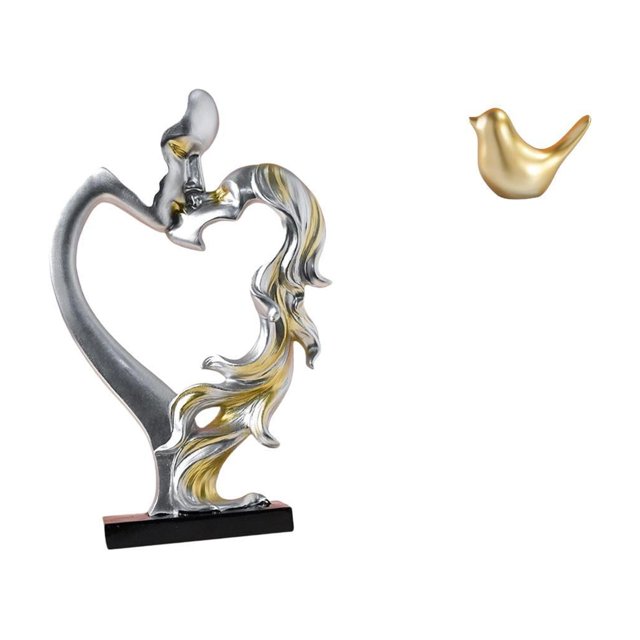 Escultura De Abrazo Romántico Para Dormitorio Y Sala De Estar. Figura De Pareja Moderna Y Pájaro. Adorno Coleccionable Para Decoración Del Hogar, Ideal Para Bodas E Inauguración De La Casa.