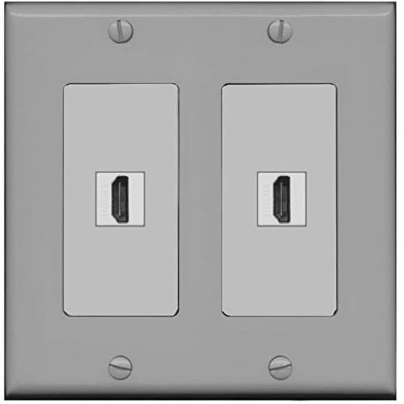 RiteAV - 2 Port HDMI - Dual Gang Wall Plate - Gray