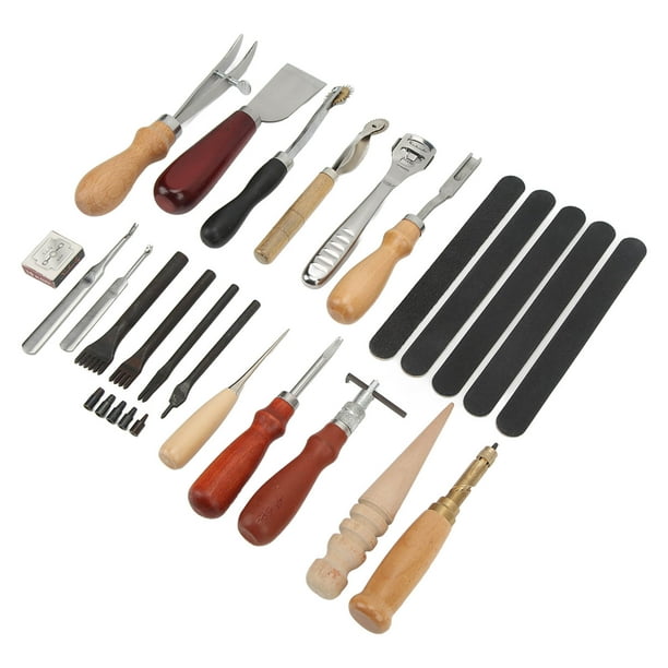 18Pcs Kit Outils de Travail du Cuir Outil Artisanat Main à Coudre