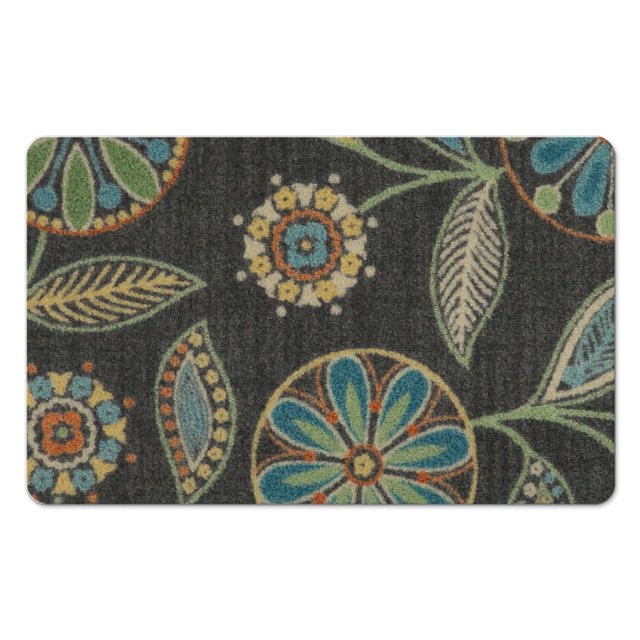 20x32 inch Distressed Indoor Carpet - Floral Bathroom and Kitchen Rug - Soft and Non-Slip Area Rug for Dining and Office Room