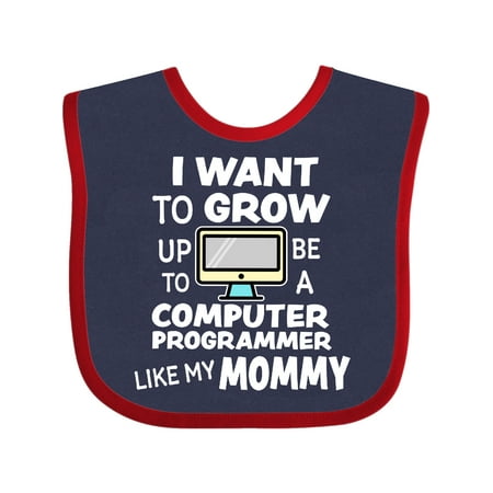 

Inktastic I Want To Grow up To Be a Computer Programmer Like My Mommy Gift Baby Boy or Baby Girl Bib