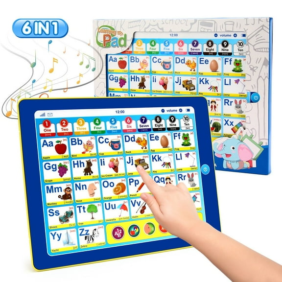 BEAURE Learning Tablet Baby Toy ABC/Words/Numbers/Music Preschool Toys Gifts for Toddlers Age 1-3 Boys Girls