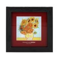 thumbnail image 2 of CARMANI CR-262-9101 Glass Painting Vincent van Gogh Sunflowers Post-Impressionism Art, Picture 5.1x5.1 in, 2 of 5