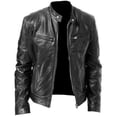 thumbnail image 1 of Men Faux Leather Biker Motorcycle Jacket ZipM, 1 of 3