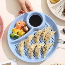 WZXPWT Circular Food Tray, Household Three-Section Divided Plate, Multipurpose Serving Tray (26*3cm)