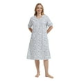 thumbnail image 4 of GLOBAL Womens Cotton Nightgowns Sleepwear Short Sleeve Pajama Dress Nightshirts, Sizes S to 3X, 4 of 6