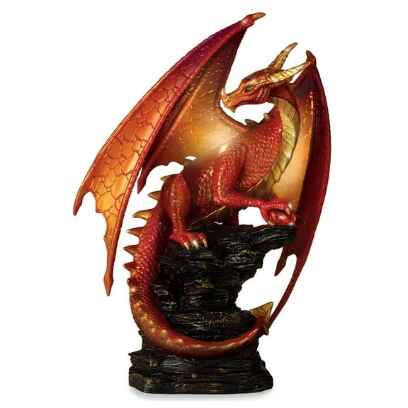 The Bradford Exchange Crimson Elder Illuminated Dragon Sculpture 11-inches