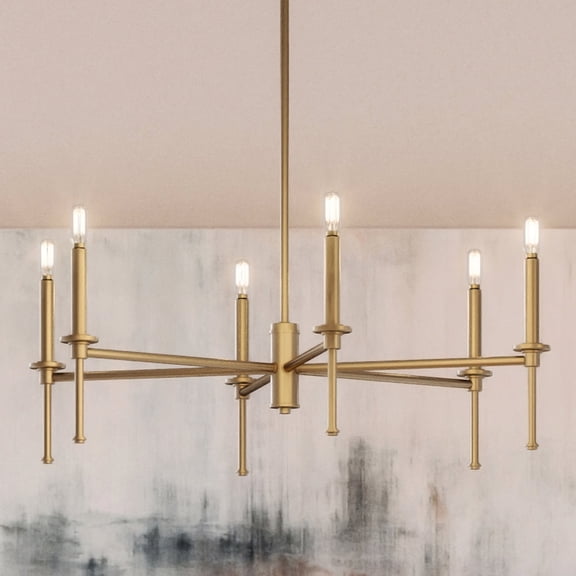 Luxury Contemporary Chandelier, 10.375H x 30W, with French Country Style, Olde Brass, UHP4241 by Urban Ambiance