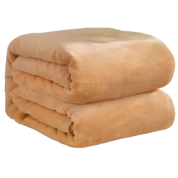AUQ 1 Pc Fleece Blankets for All Season - Premium Lightweight Anti-Static Throw for Queen/Full Size Bed Extra Soft Brush Fabric Warm Sofa Thermal Blanket,39.37x27.55 Inch,Khaki
