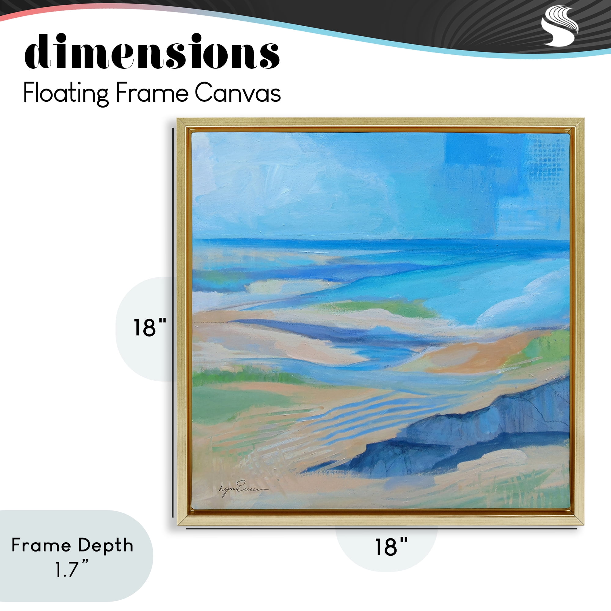 Stupell Industries After The Storm Beachscape Gold Framed Floater Canvas Wall Art, design by Lynn Ericson Fine Art