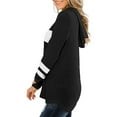 thumbnail image 4 of Abcnature Womens Color Block Long Sleeve Pullover Hooded Side Split High Low Tunic Top Plus Size Tops for Ladies Autumn Winter Casual Loose Tunic Blouse Black M, 4 of 7