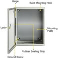 thumbnail image 3 of VEVOR Steel Electrical Box SPT 12"x10"x6" Carbon Steel Hinged Electrical Enclosure, Gray, 3 of 10
