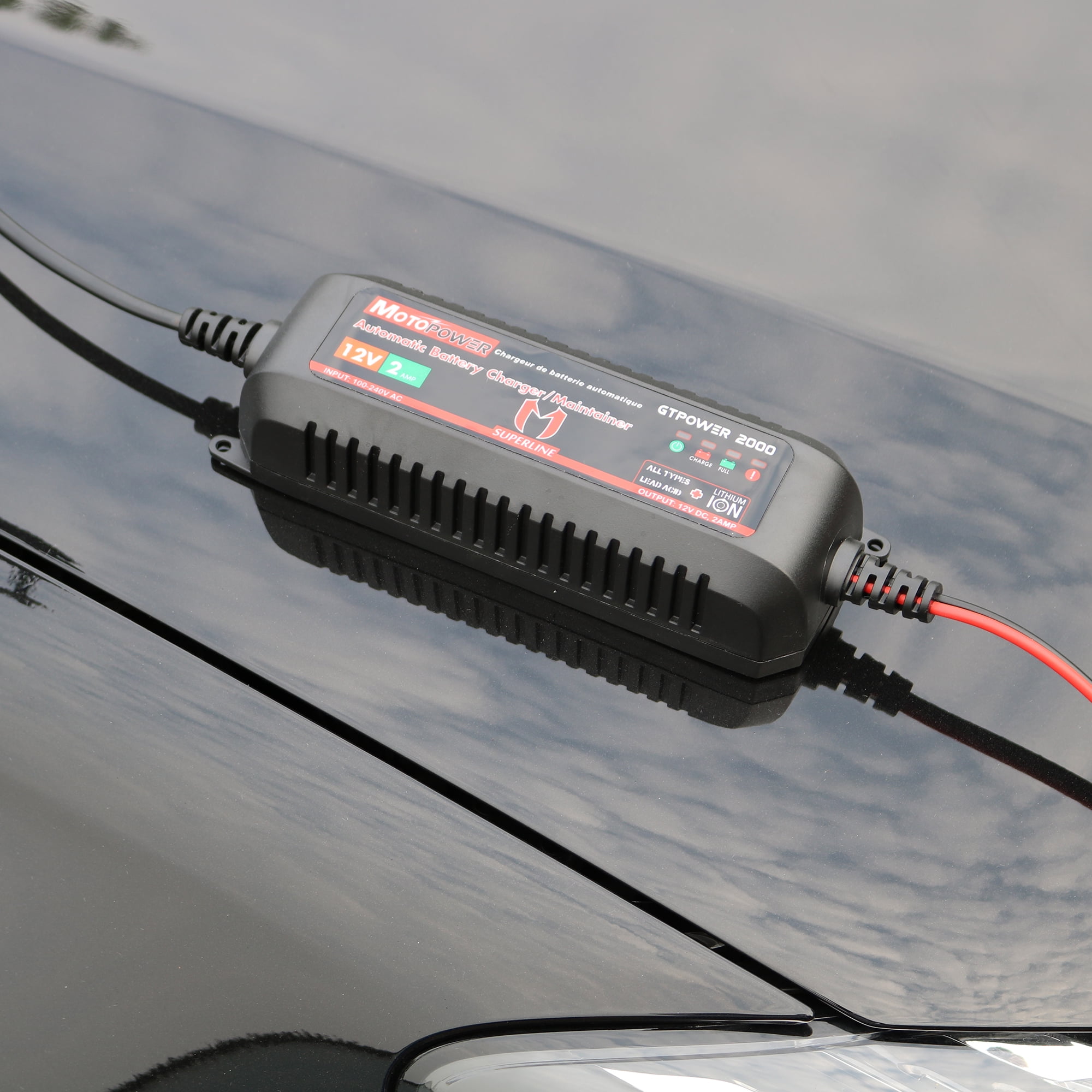 MOTOPOWER 12V 2Amp Automatic Battery Charger for Lithium Ion Batteries