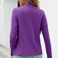 thumbnail image 4 of BiZtdJrK Lightweight Cardigan for Women Dressy Loose Long Sleeve Coats Solid Color Open Front Blazer Jacket with Pockets, Purple, M, 4 of 5