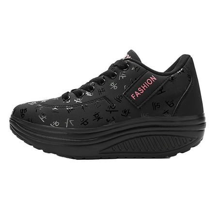 

Holiday Savings Deals! Kukoosong Black Sneakers for Women Summer Fashion Casual Platform Sports Shoes Plus Size Solid Shock Absorb Running Walking Shoes Non Slip Food Service Work Shoes Black 8.5