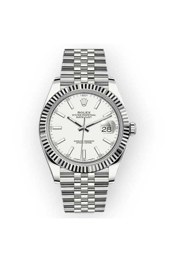 Pre-Owned Rolex Datejust 126334 41mm White Index Dial With Jubilee