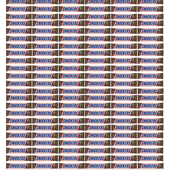 100 SNICKERS, Peanut Milk Chocolate Candy Bars, 100  Full Size Bars