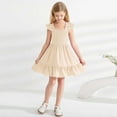 thumbnail image 4 of Sleeveless Dresses for Girls Cute Square Neck A Line Beach Dress Summer Vacation Casual Sundress Size 2-13, 4 of 6