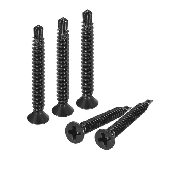 Uxcell #8 x 1-1/2" Sheet Metal Screws, 70pcs 410 Stainless Steel Flat Head Screws