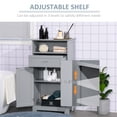 thumbnail image 4 of kleankin Modern Bathroom Floor Cabinet, Free Standing Storage Cabinet, Linen Cabinet with Drawer and Adjustable Shelf, Gray, 4 of 9