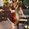 thumbnail image 3 of Disketp Maple Leaf Meditating Chihuahua para Vestido de Manga Corta para Mujeres, Vestidos de Verano para Mujeres, Casual y Holgado para la Playa, 3 of 6