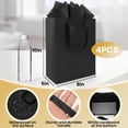 thumbnail image 2 of Black  Bags with Handles & Tissue Paper - 8x5x10 Inch 4 Pack Medium Paper  Bags for Men Women, Mother's Day, Father's Day, Birthdays, Weddings,  Showers (Black - 4 count), 2 of 6