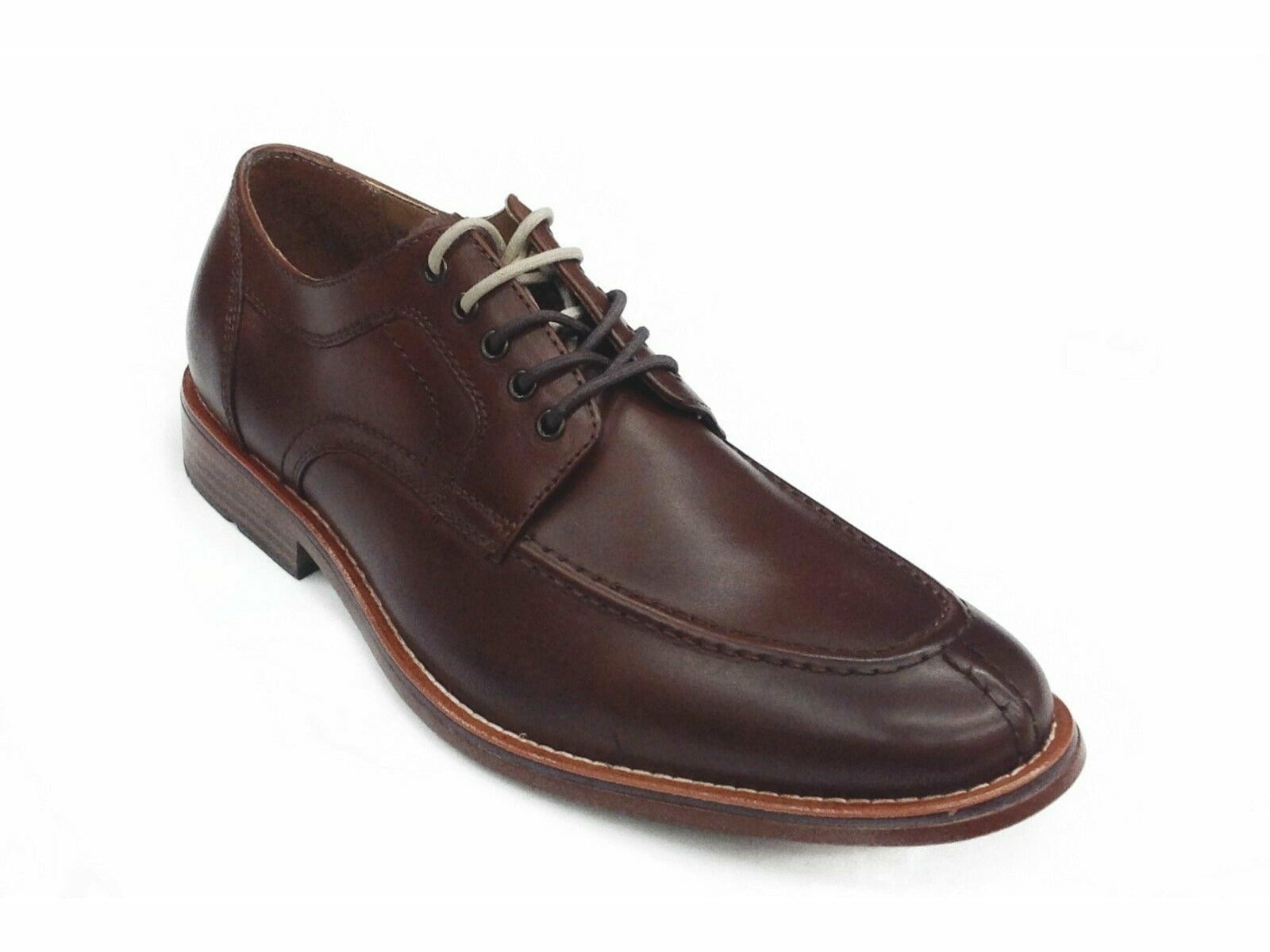 Men Bass USA Leather Dress Shoes Split Toe Oxford 70-80172 Carsen British Tan - 9M