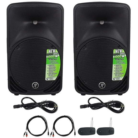 (2) Mackie SRM350V3 SRM350-V3 1000w 10" Powered PA Speaker w/Wireless Linking