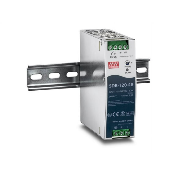 TRENDnet TI-S12048 - Power supply (DIN rail mountable) - AC 100-240 V - 120 Watt - active PFC - TAA Compliant - for TRENDnet TI-G160i-M, TI-PG541