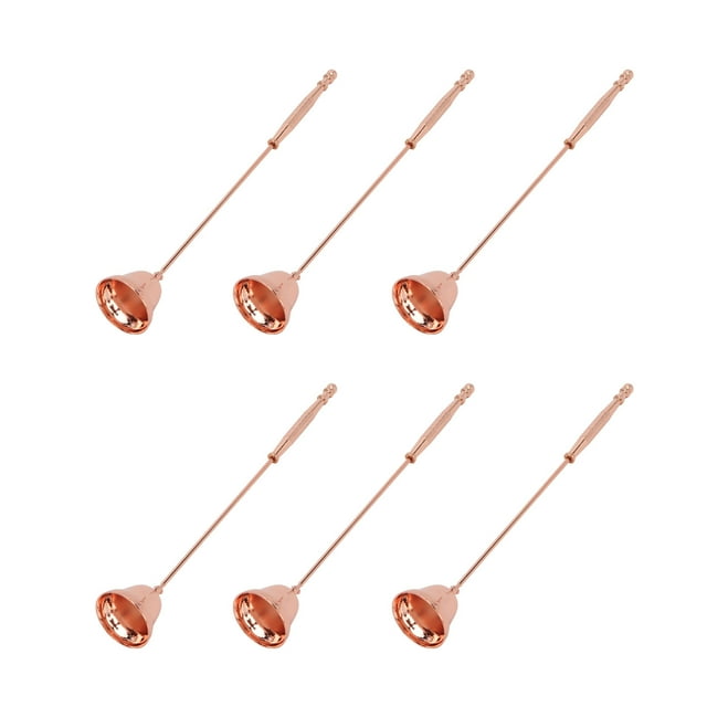 6 uds extintor de velas giratorio de oro rosa en forma de campana cubierta de extintor de velas con mango ergonómico para el hogar