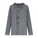 thumbnail image 5 of Craaazy Women's Relaxed Fit V Neck Blouse, Solid Color Long Sleeve Ruffle Accent Top, Loose Comfy Cotton Linen Tee for Work & Daily Wear Gifts, 5 of 6