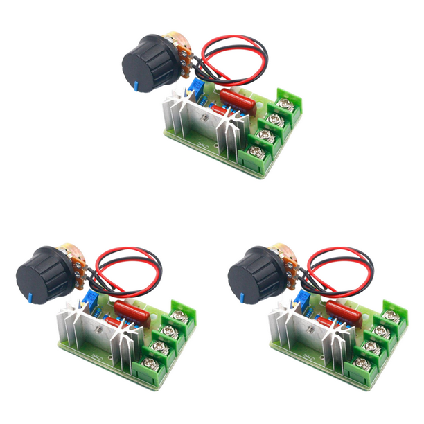 DQrwqpou AC 220V 2000W SCR Regulador Voltaje 25A Termostato Atenuador (interruptor Externo)